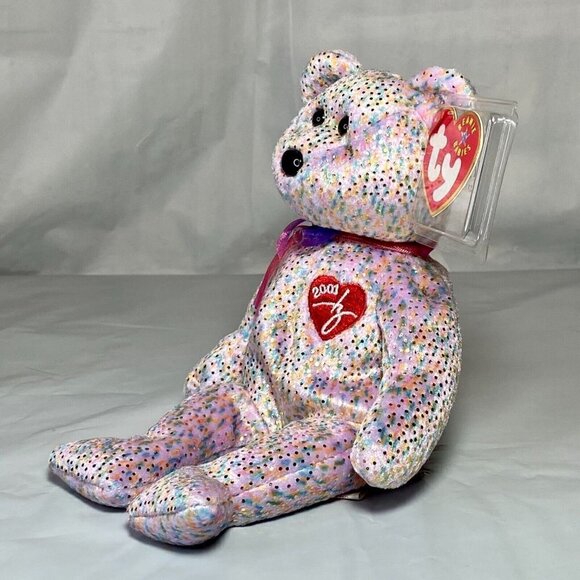 Ty Beanie Baby 2001 Signature Bear Retired P.E. Pellets MWMT 9th Gen Hang Tag - Picture 10 of 13
